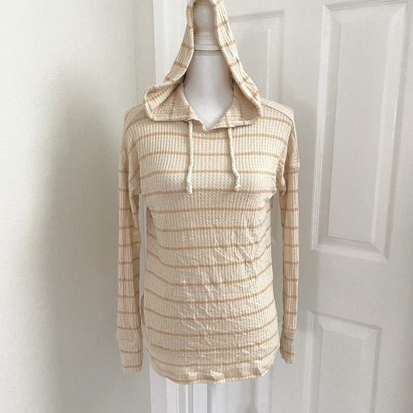 Billabong Lounge Around Waffle Knit Cream Hoodie - Picture 3 of 9